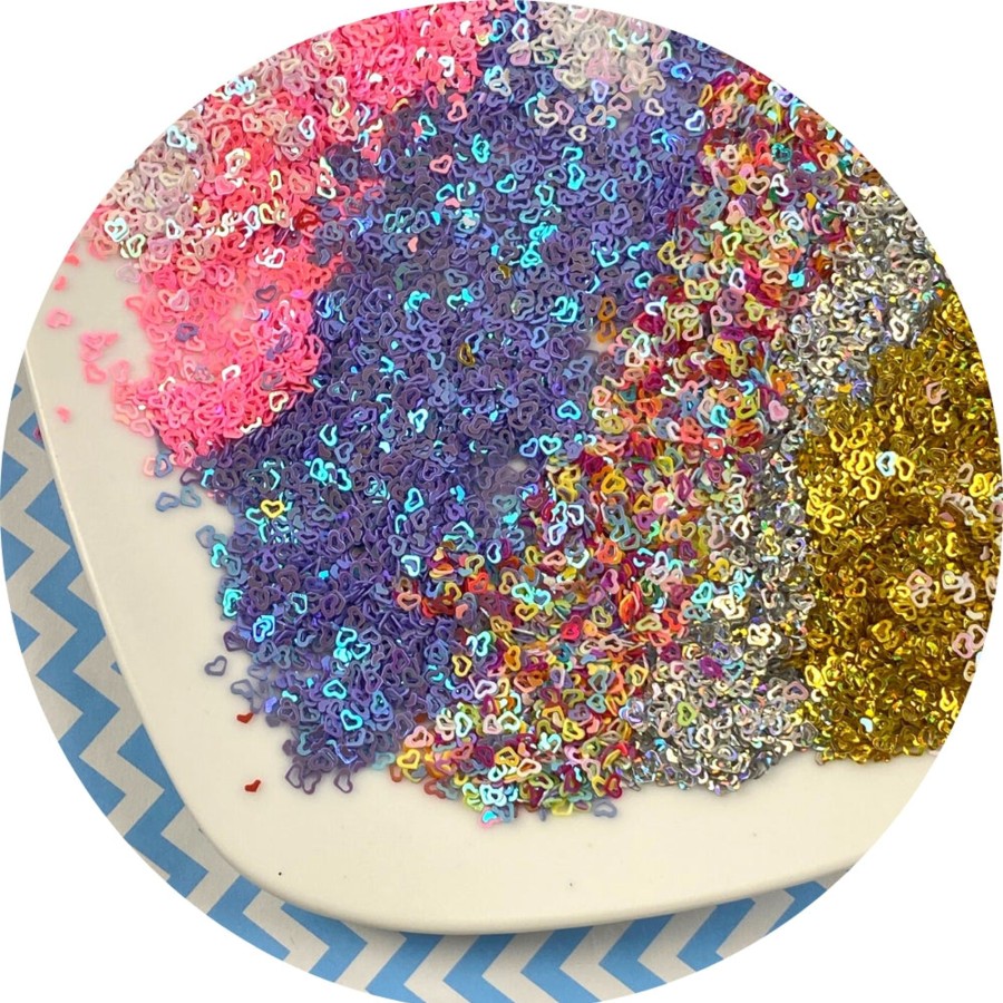 Slime Supplies Dope Slime | Holographic Heart Glitter-6 Colors!